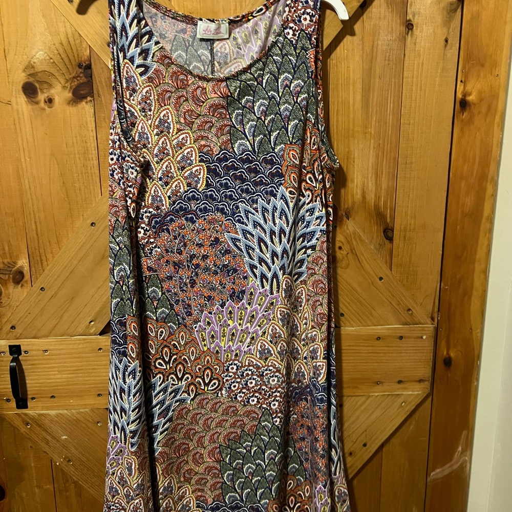 Multicolor Patterned Women's Dress